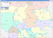 Le Sueur County Wall Map Color Cast Style